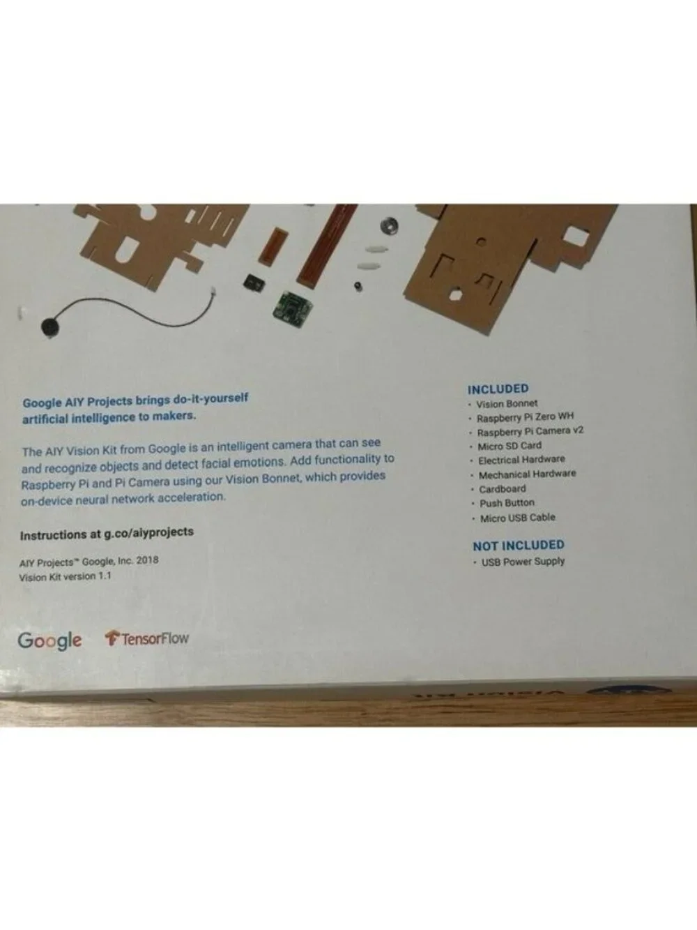 Google AIY Vision Kit V1.1 AI Raspberry Pi Zero‎ included NEW